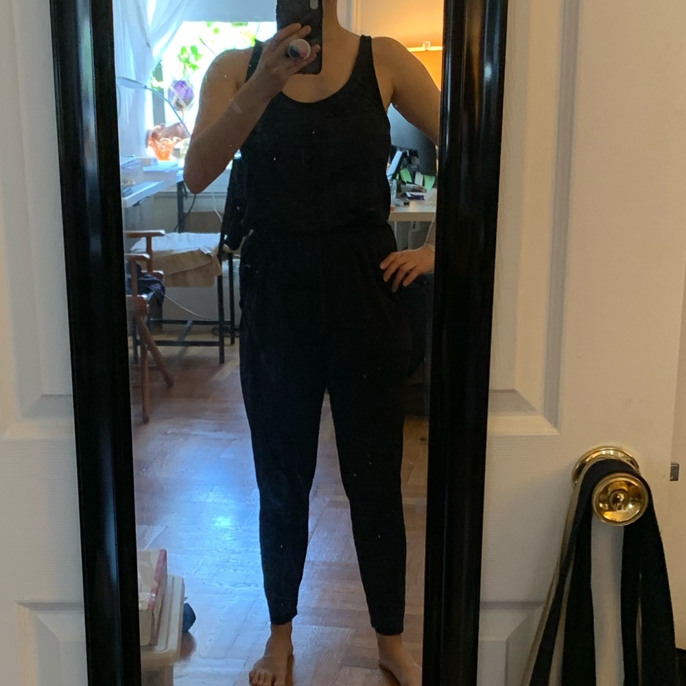 ADAY Black Racerback Elastic Waist Jumpsuit Size S *Offers Welcome!*